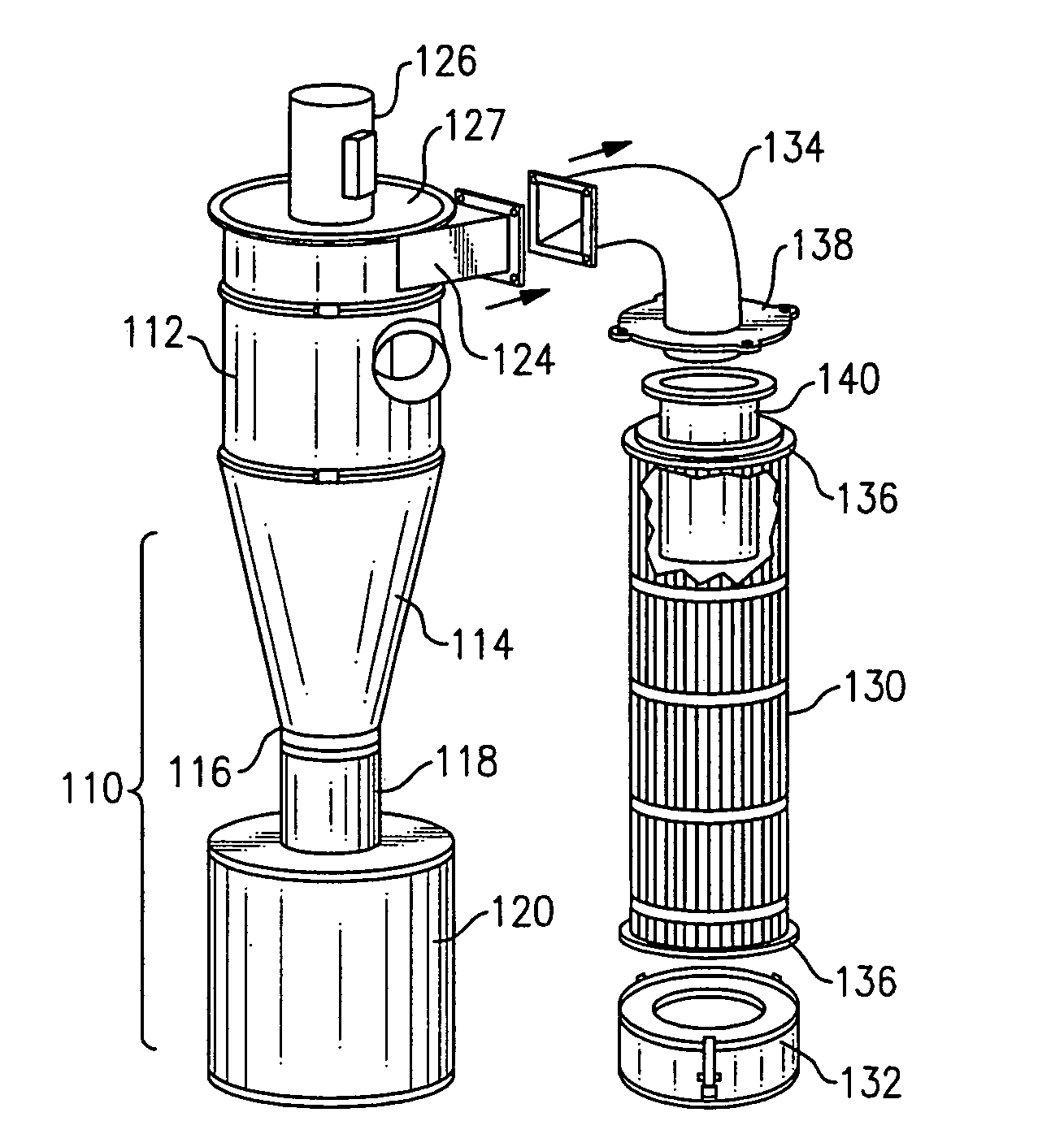 Silencer for dust collection system