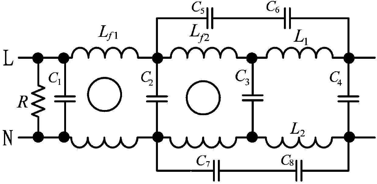 Filter at front end of outer part of household appliance for improving power spectral density of power line communication