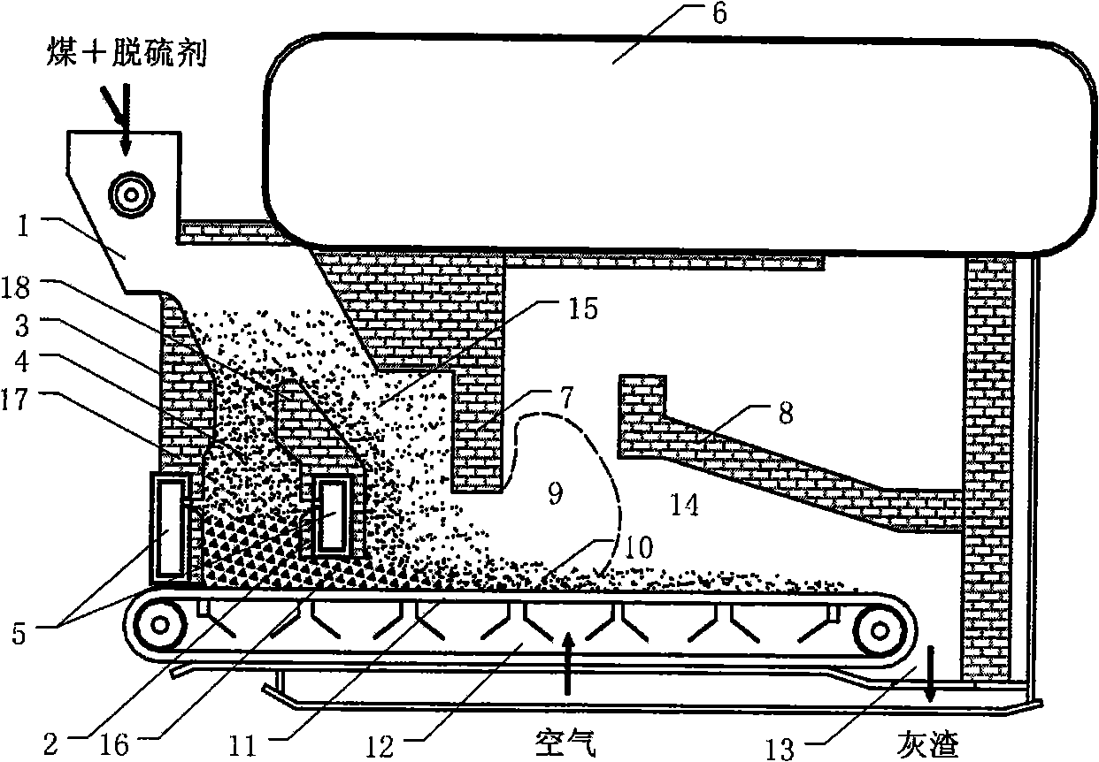 Coal thermal decomposition grate firing apparatus and its combustion method