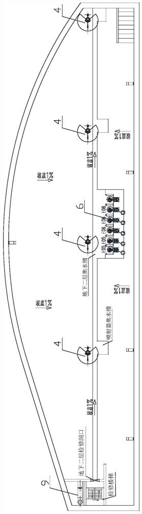 Multifunctional double-layer storage pond suitable for high-density built-up area