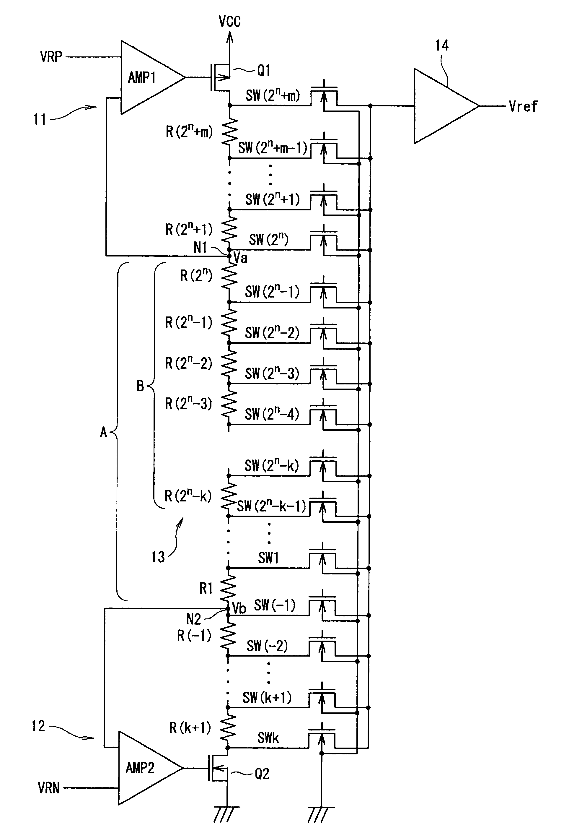 Reference voltage generation circuit, ad converter, da converter, and image processor