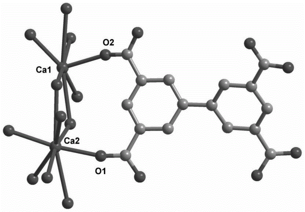 Calcium metal-organic coordination polymer and preparation method thereof