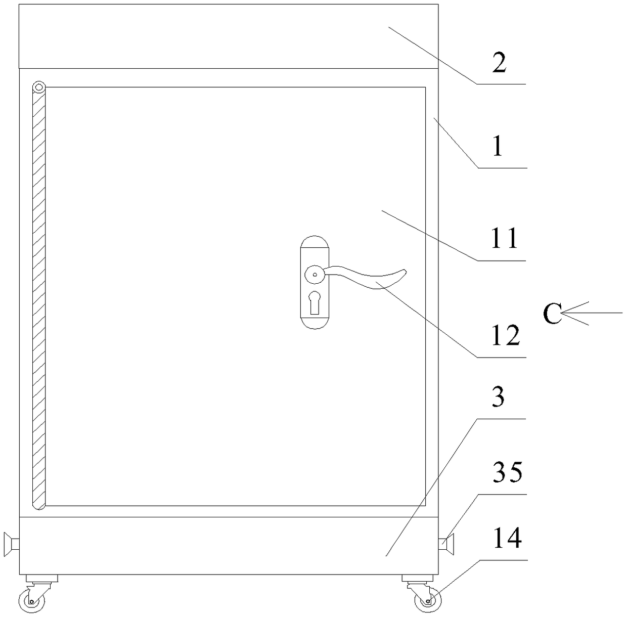 Storage cabinet for level instrument production and machining