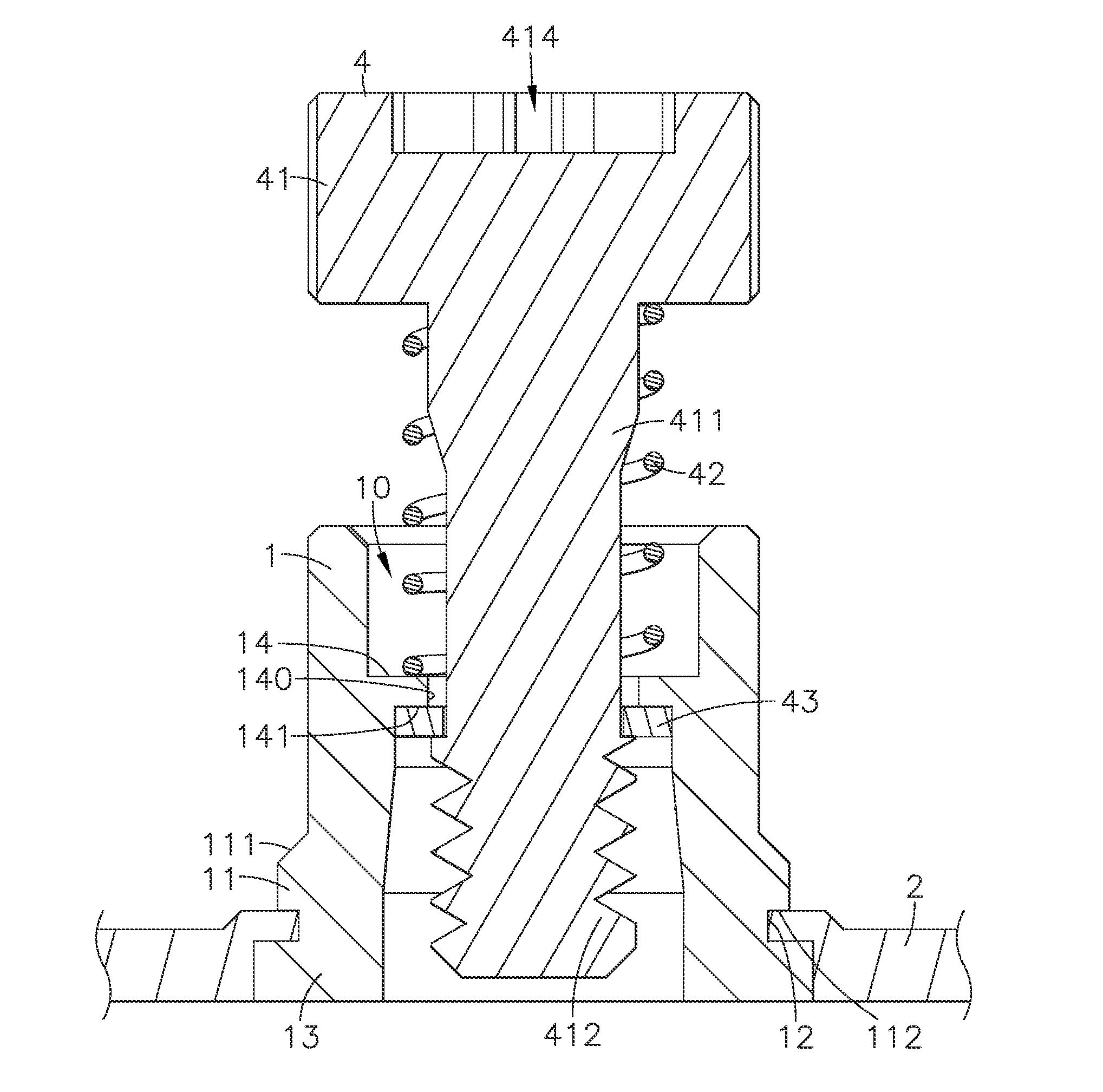 Floating fastener mounting structure