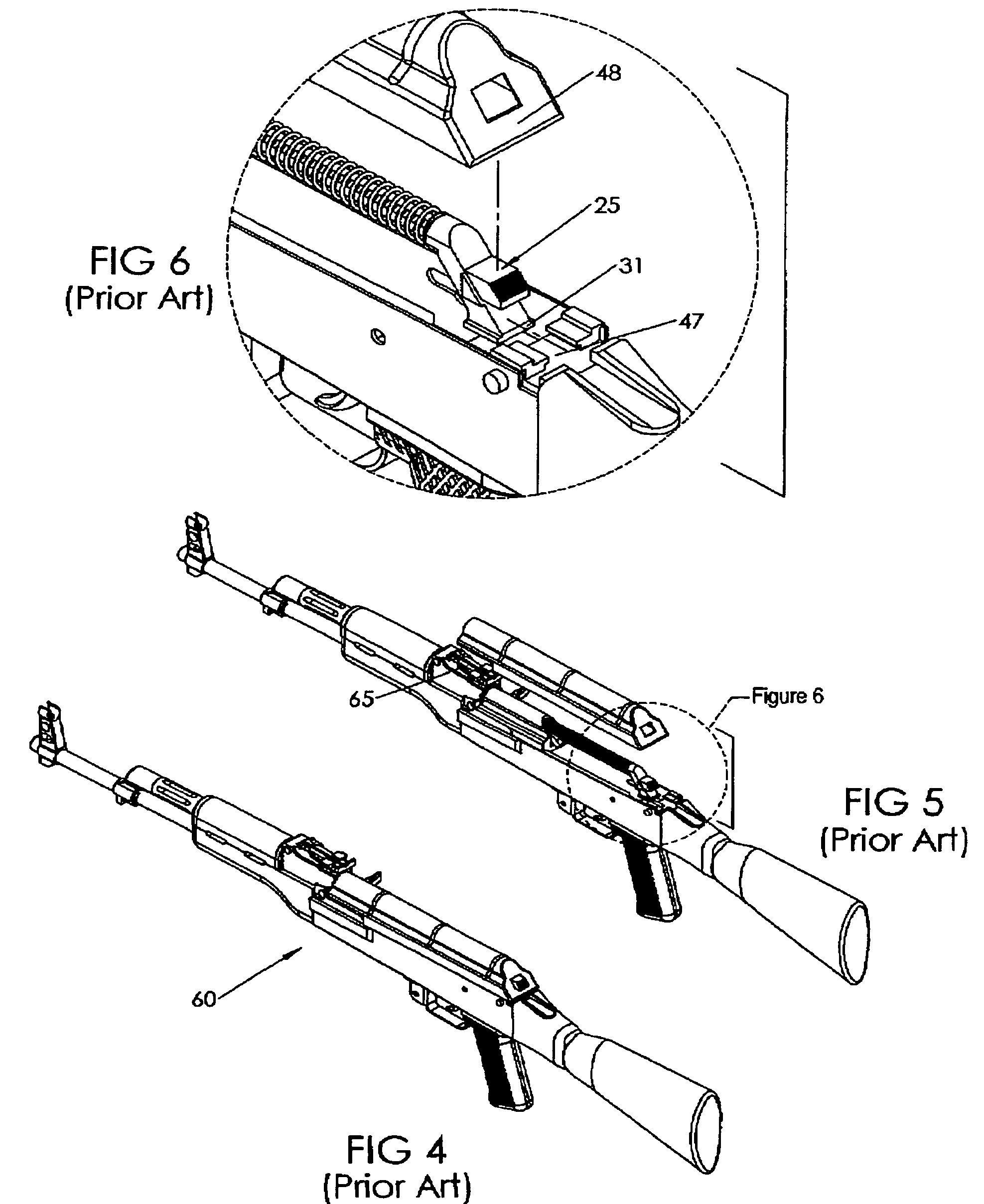 Rear gun sight device for AK47 or similar rifle