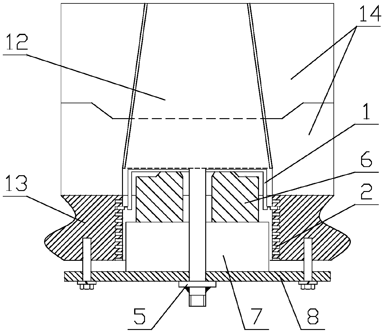 Method of mounting and fixing purging plug brick on outer upper portion of ladle