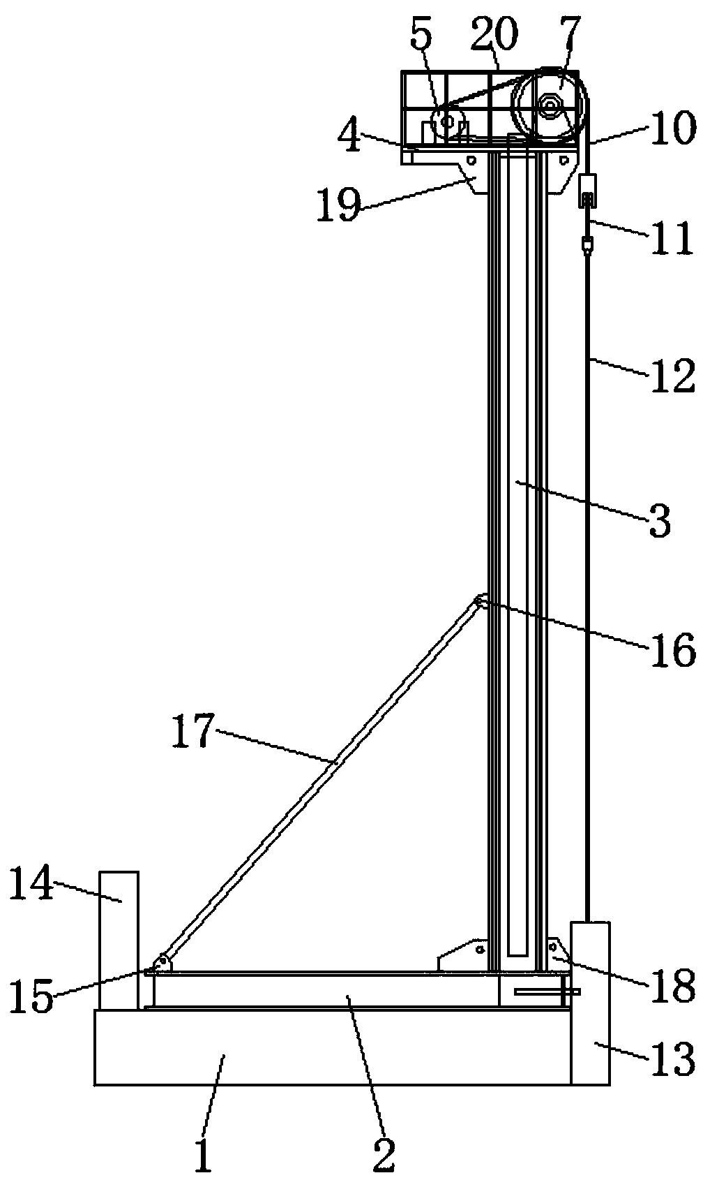 Hoisting mechanism model convenient to use