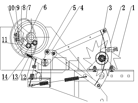 Clutch reset device of knotter of square-bale bale press