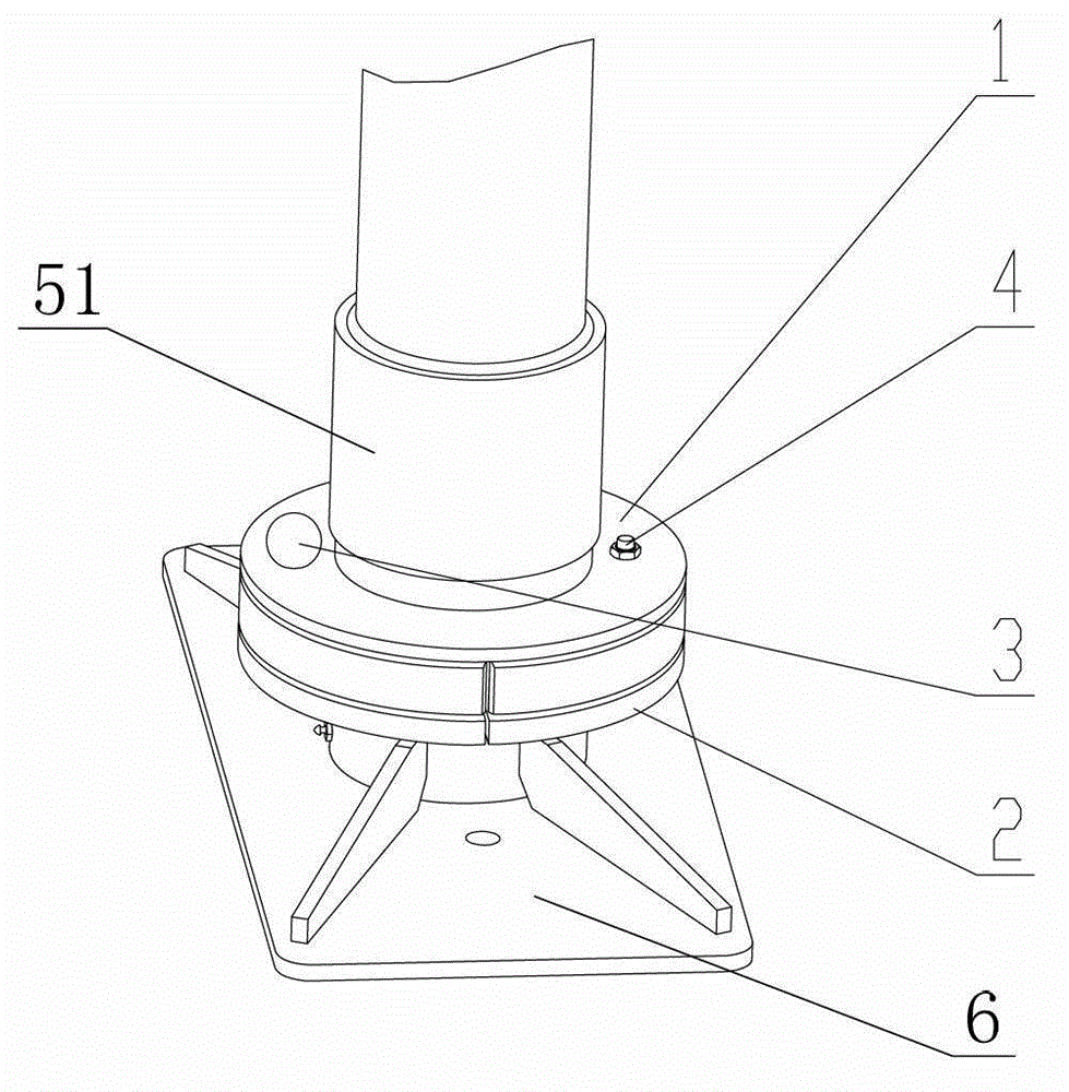 Limit device for support foot disc of support leg