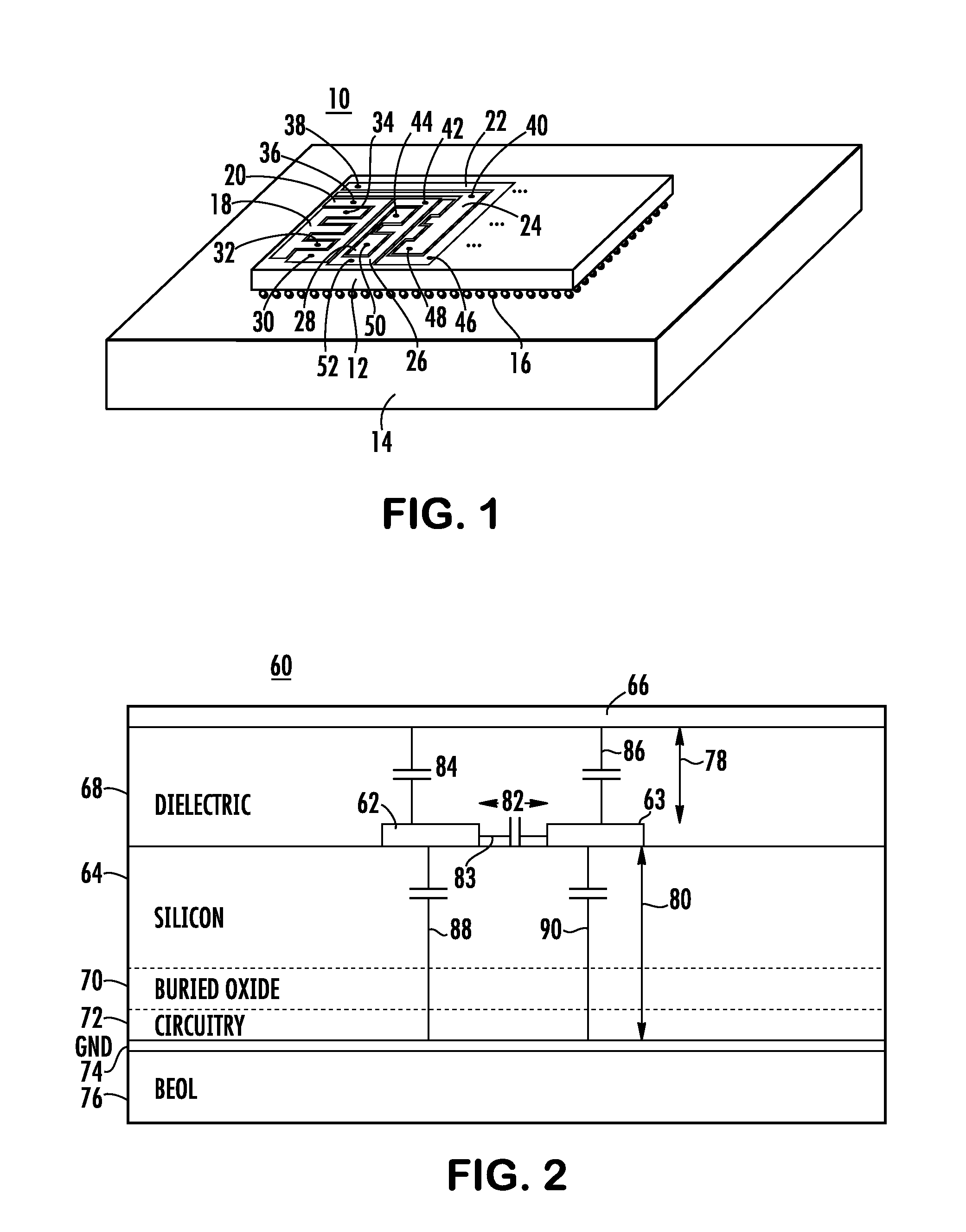 Capacitance Structures for Defeating Microchip Tampering