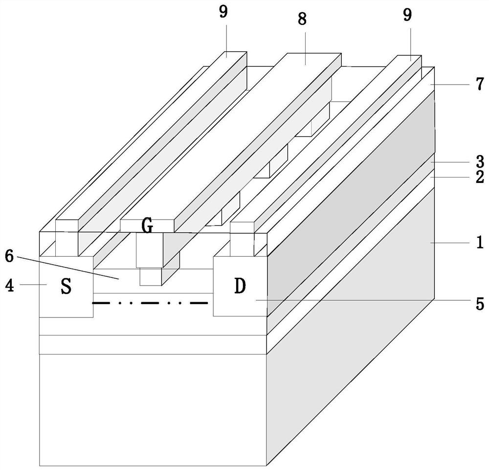 Fin-like spacer-modulated hemt device based on transconductance compensation method and preparation method thereof