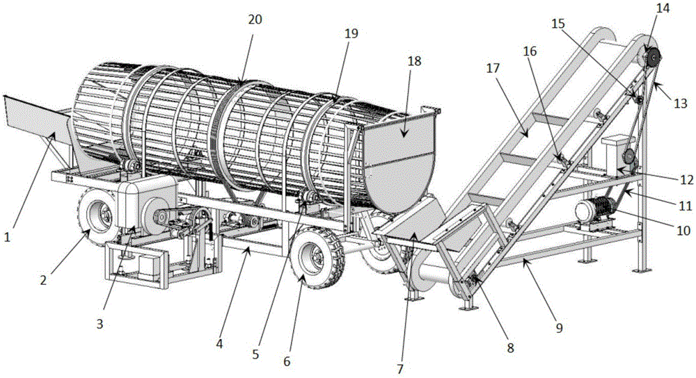 Novel net-shaped roller peeling machine