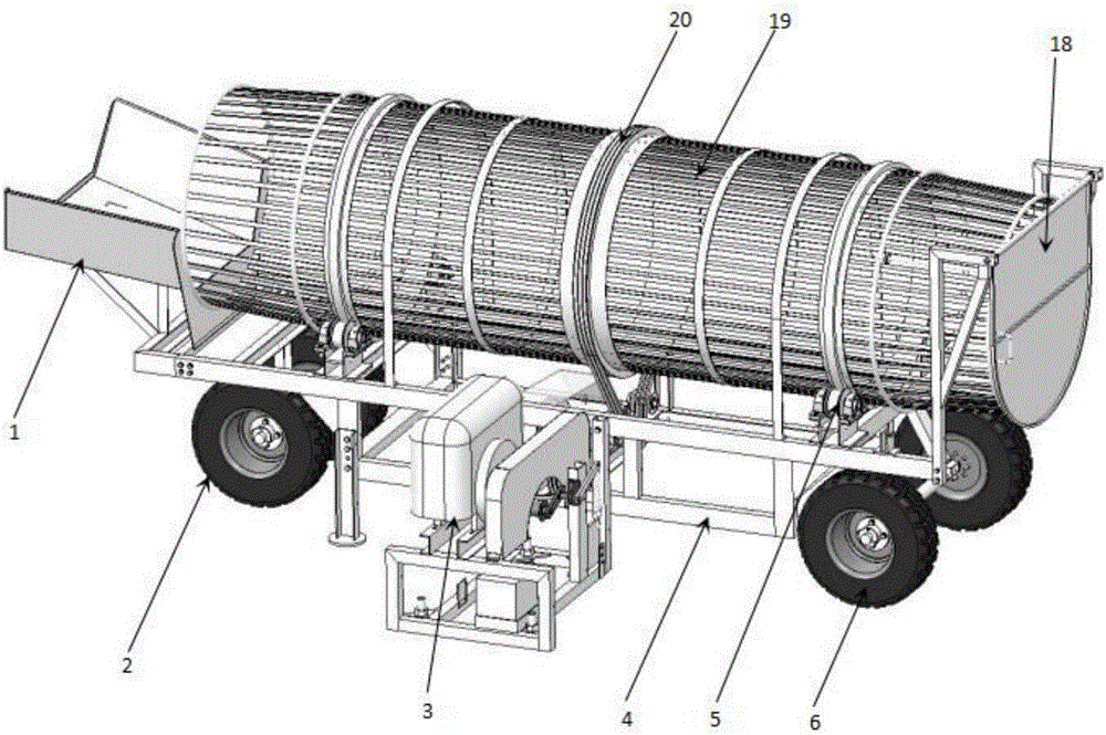 Novel net-shaped roller peeling machine