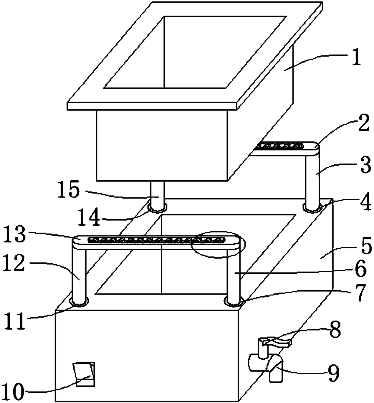 A bleaching device for paper product processing