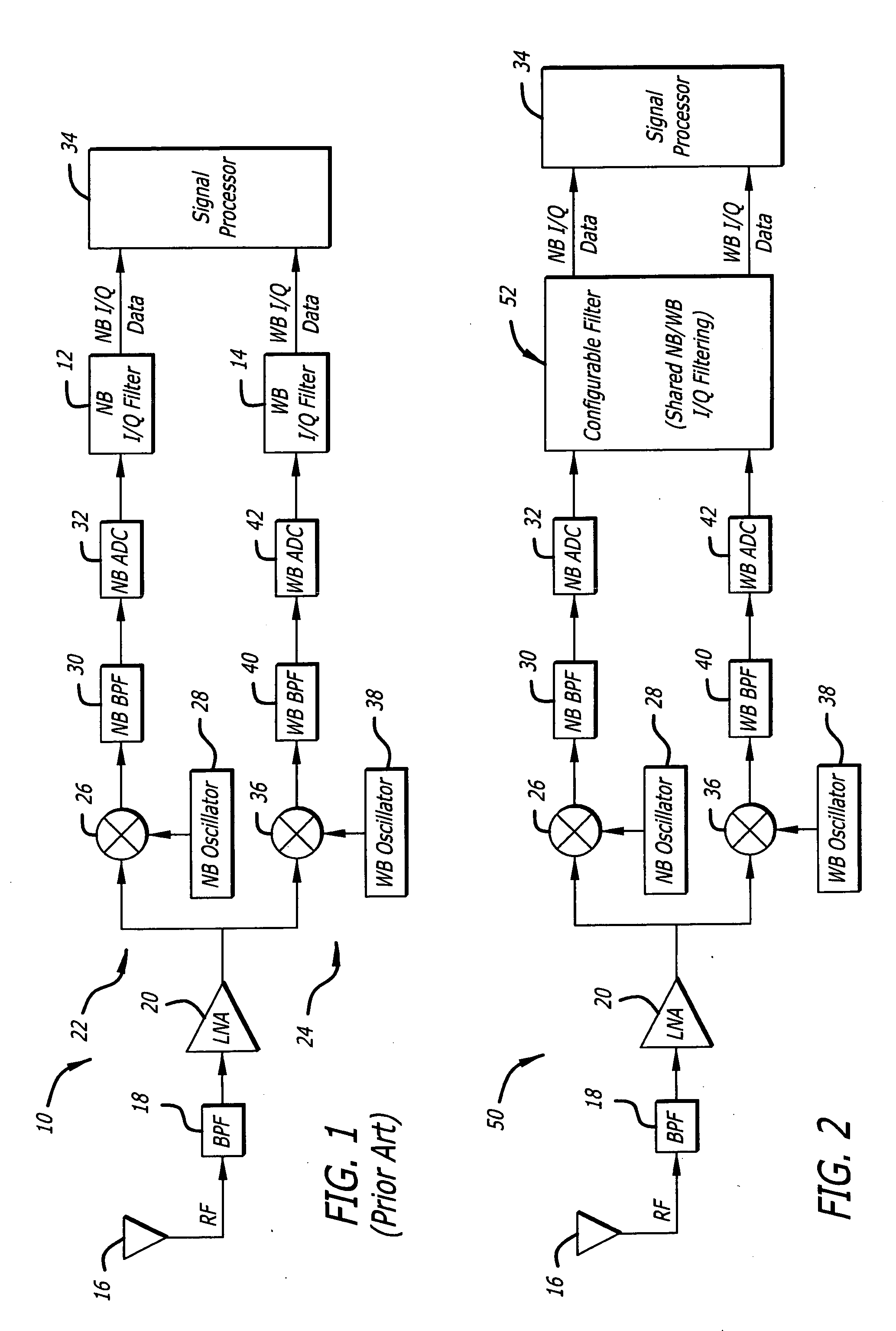 Configurable filter and receiver incorporating same