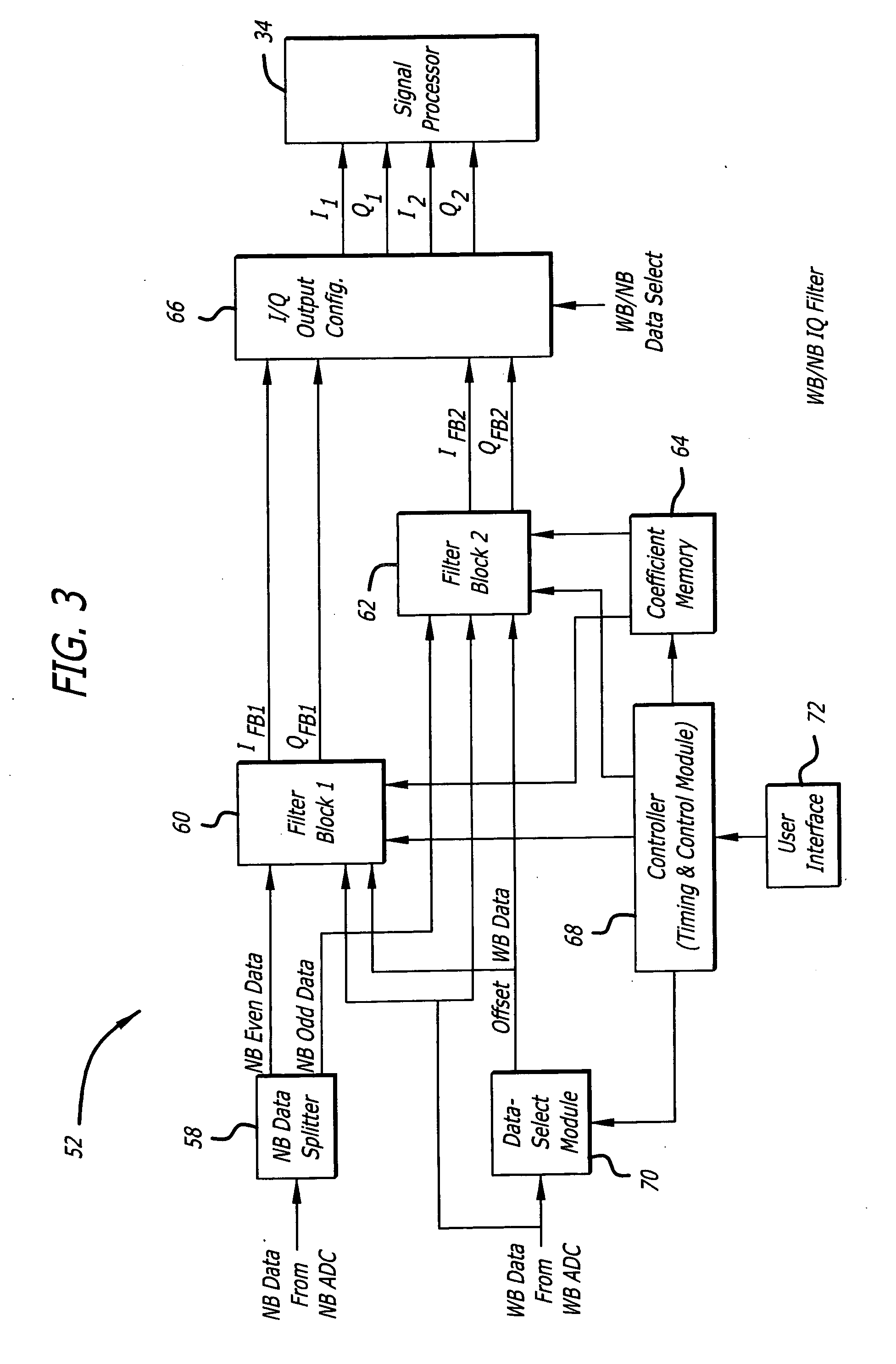 Configurable filter and receiver incorporating same