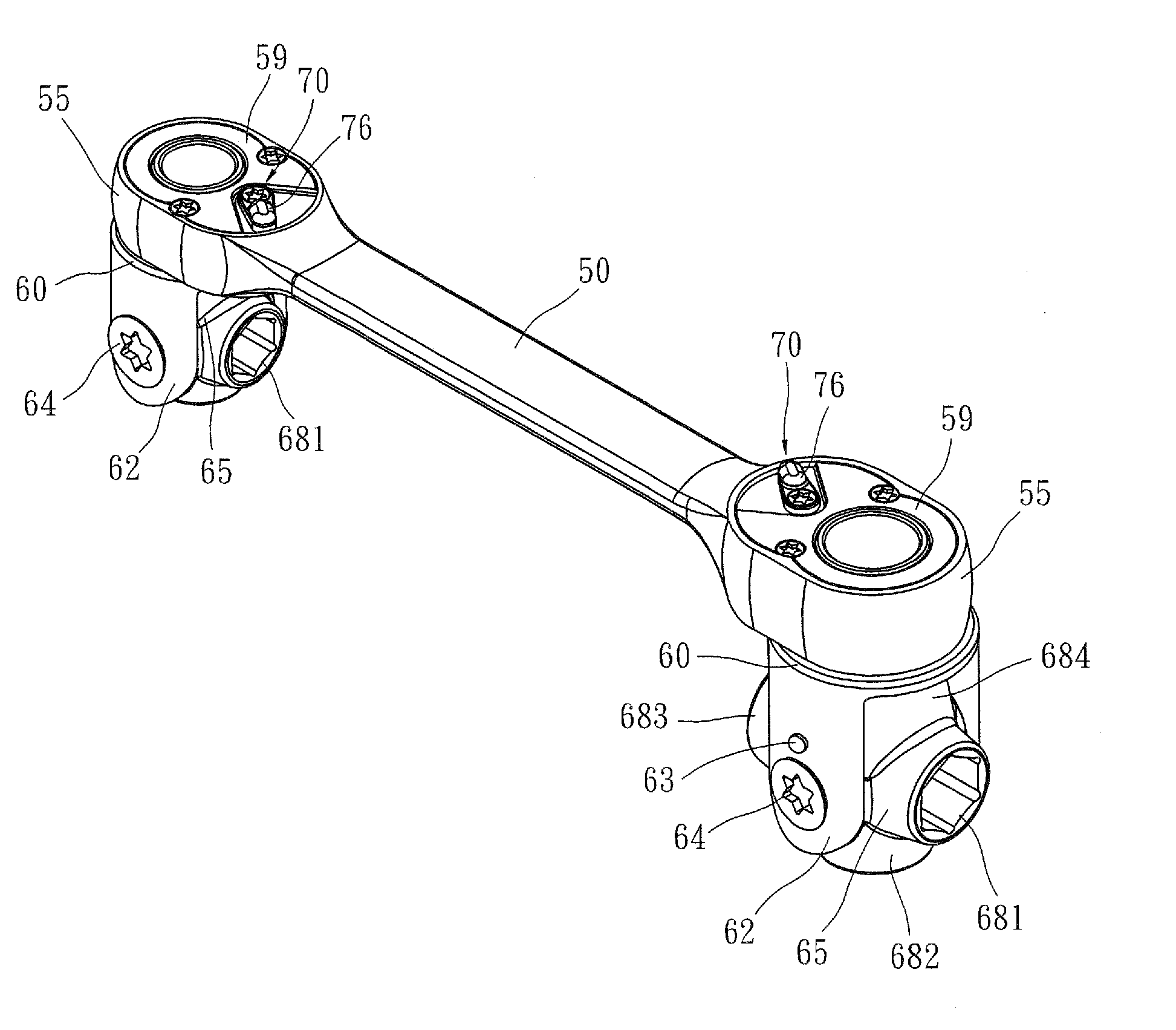 Ratchet wrench having rotatably attached sockets