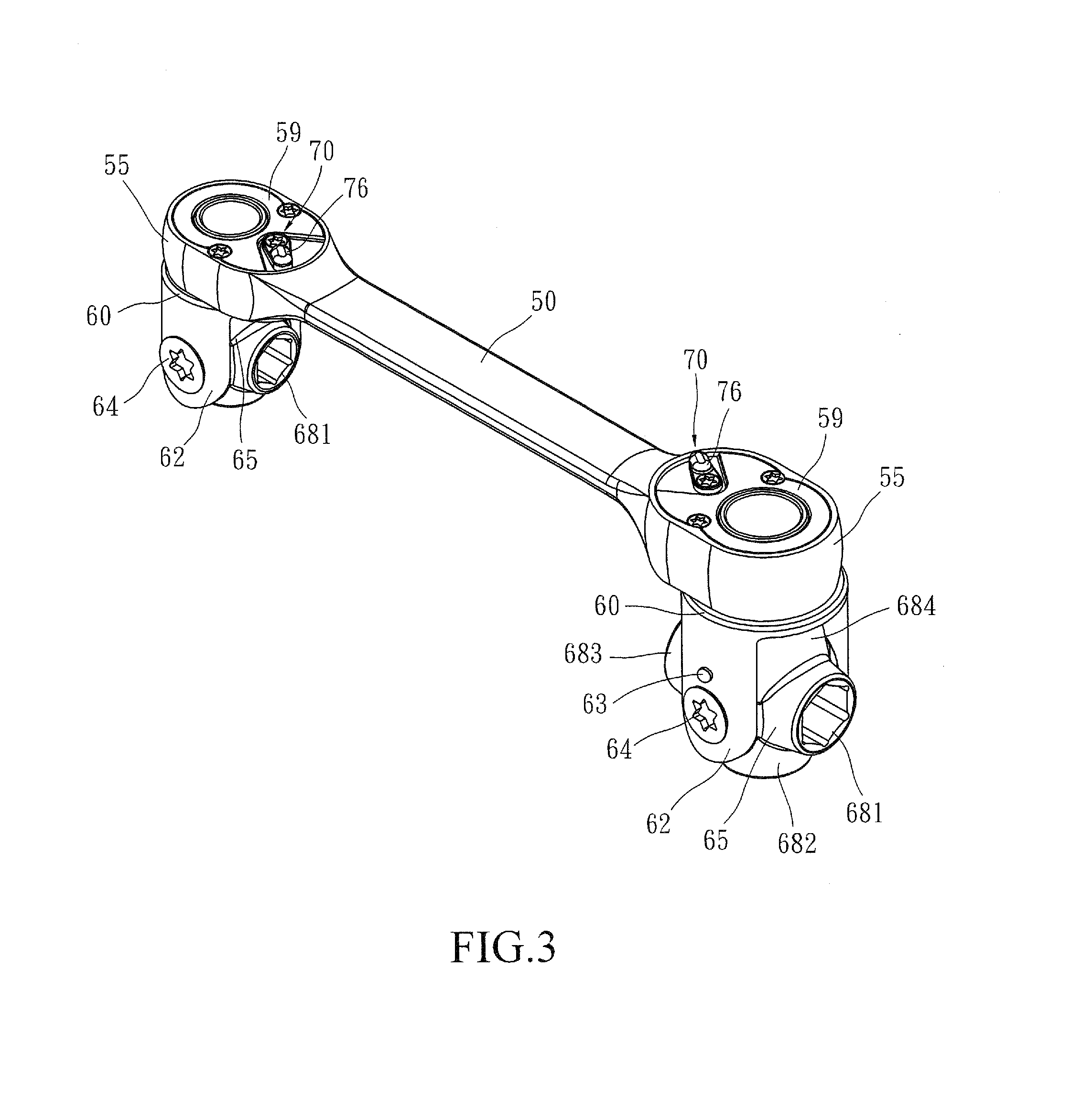 Ratchet wrench having rotatably attached sockets