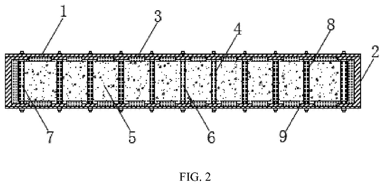 Assembled double steel-concrete composite shear wall embedded with damping interlayer and method for mounting same
