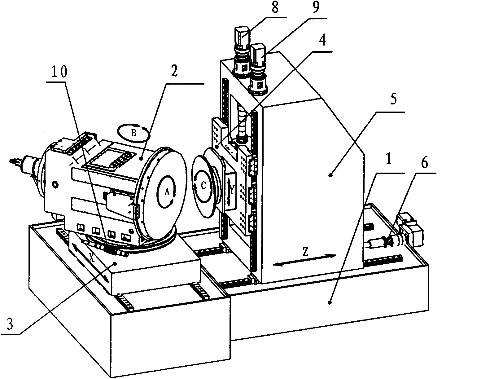 Numerical-control machine tool for processing spiral bevel gear