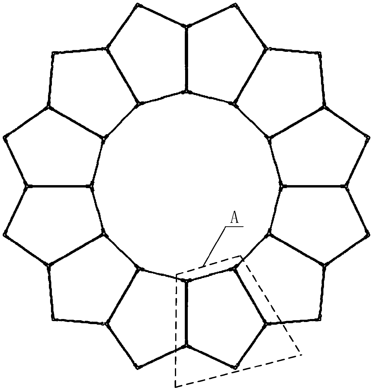 Sun-flower-shaped annular truss deployable antenna mechanism based on shear elements