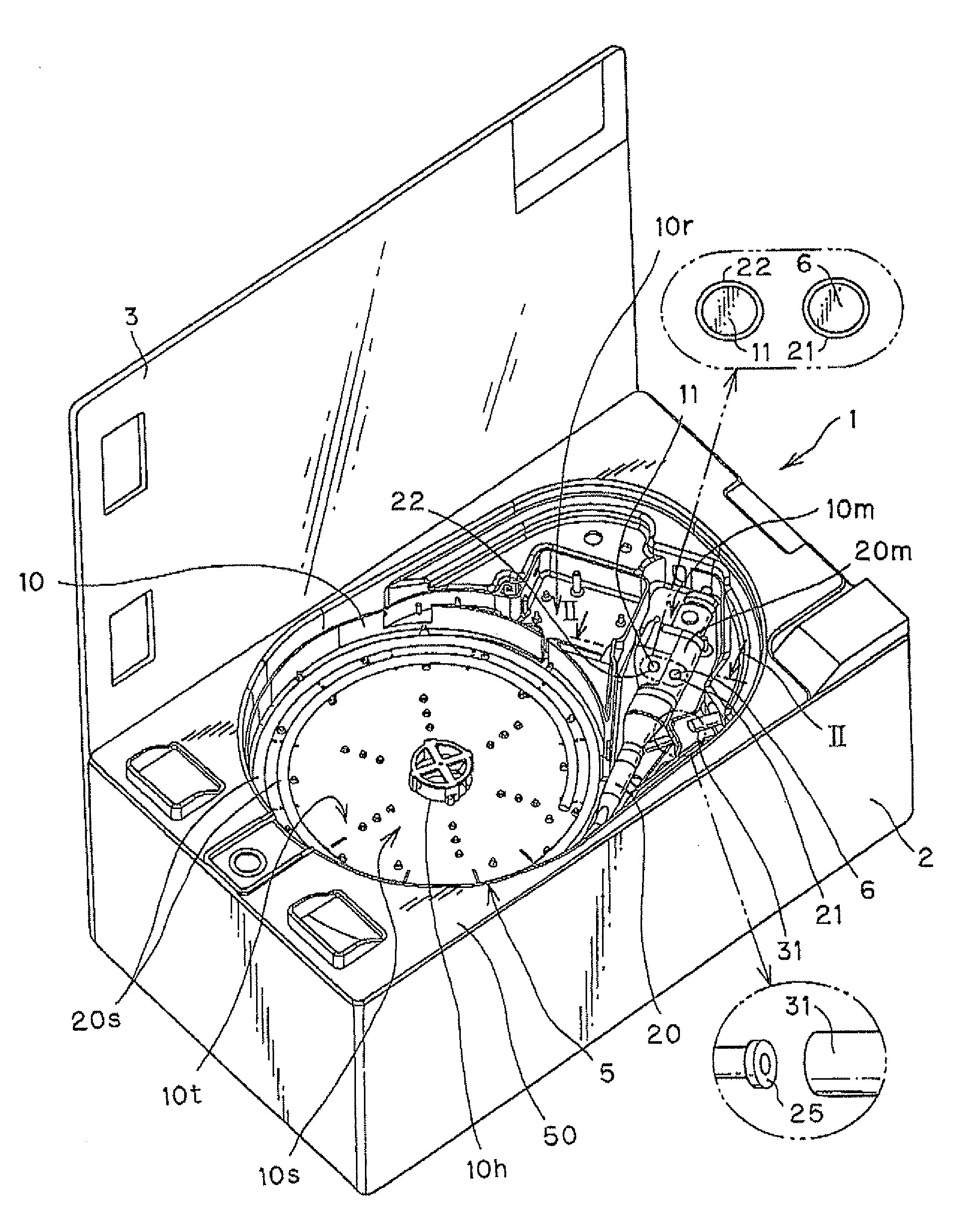 Washer disinfector equipped with bath to which tray with endoscope mounted thereon is detachably loaded