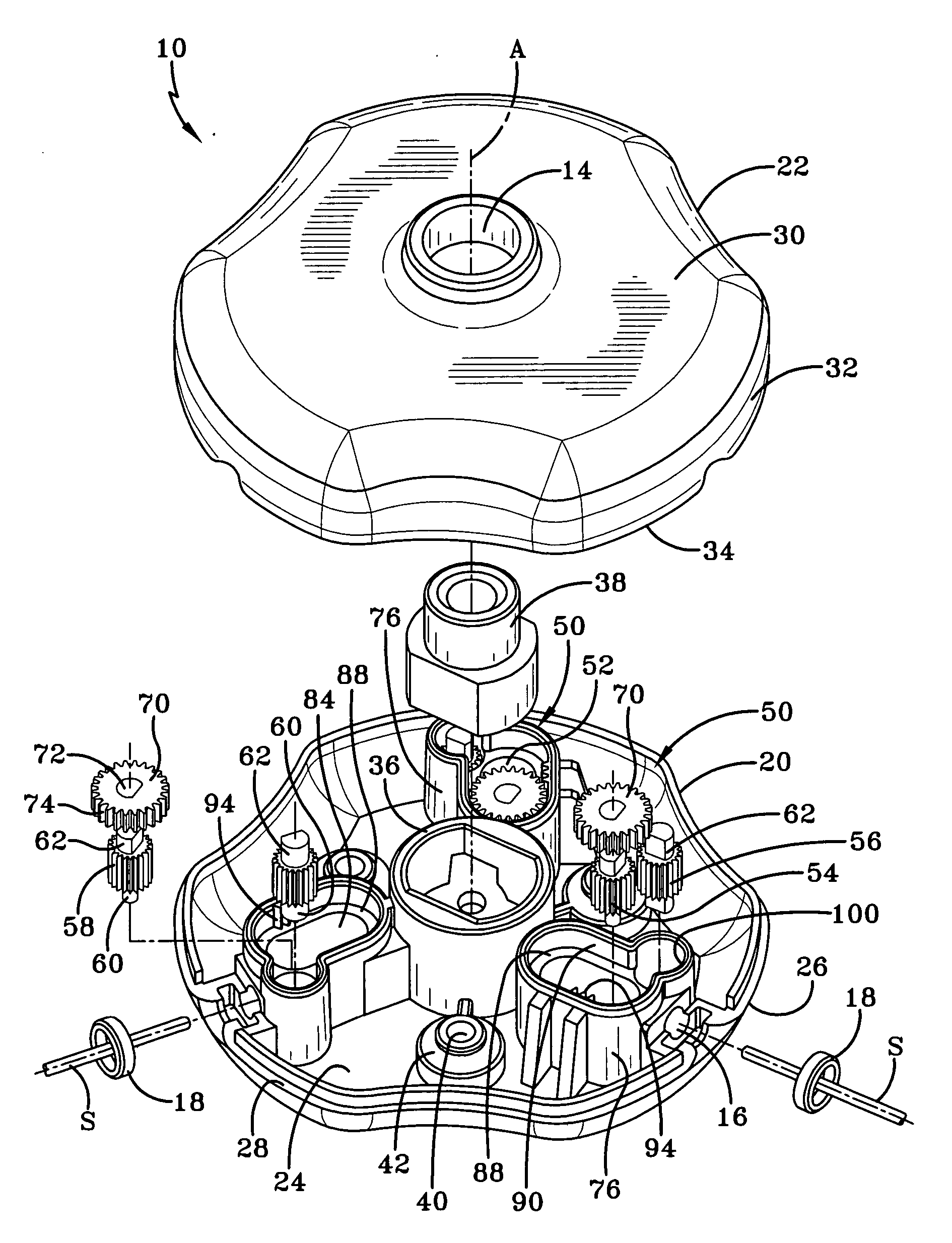 Mechanism for attaching trimmer line strips to a head of a trimming apparatus