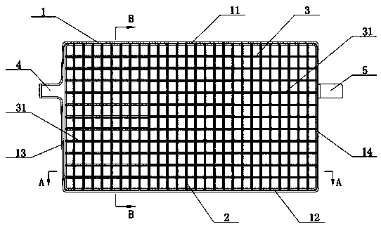 Lead-acid storage battery curved plate gate structure