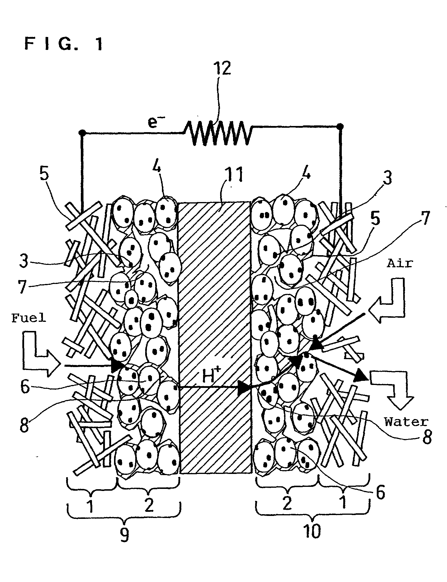 Polyelectrolyte fuel cell and production method therefor