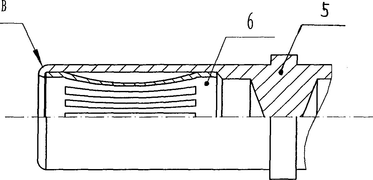 Single-leaf revolving double-curve crown-strip ring and its process thereof