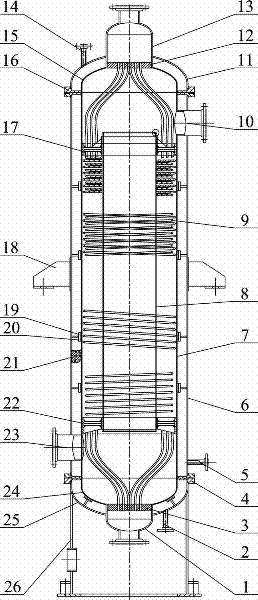 Single-flow low-temperature spiral winding tube type heat exchanger with vacuum heat-insulation effect
