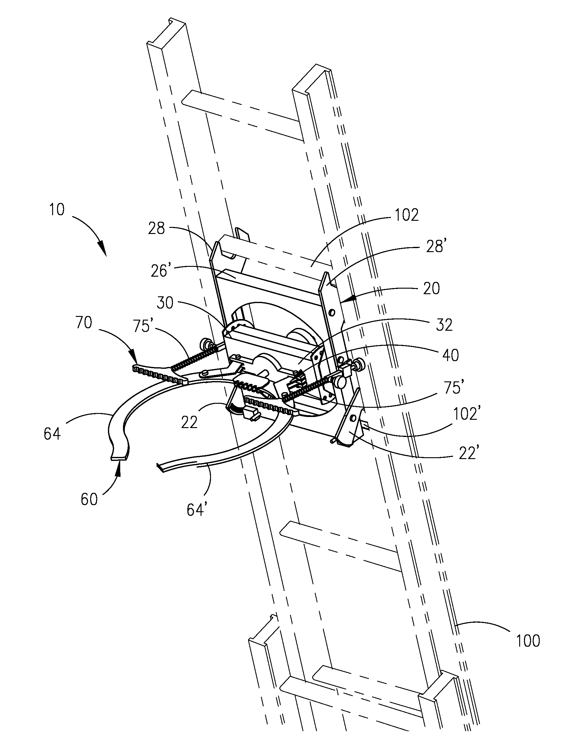 Stabilizing mechanism for ladders