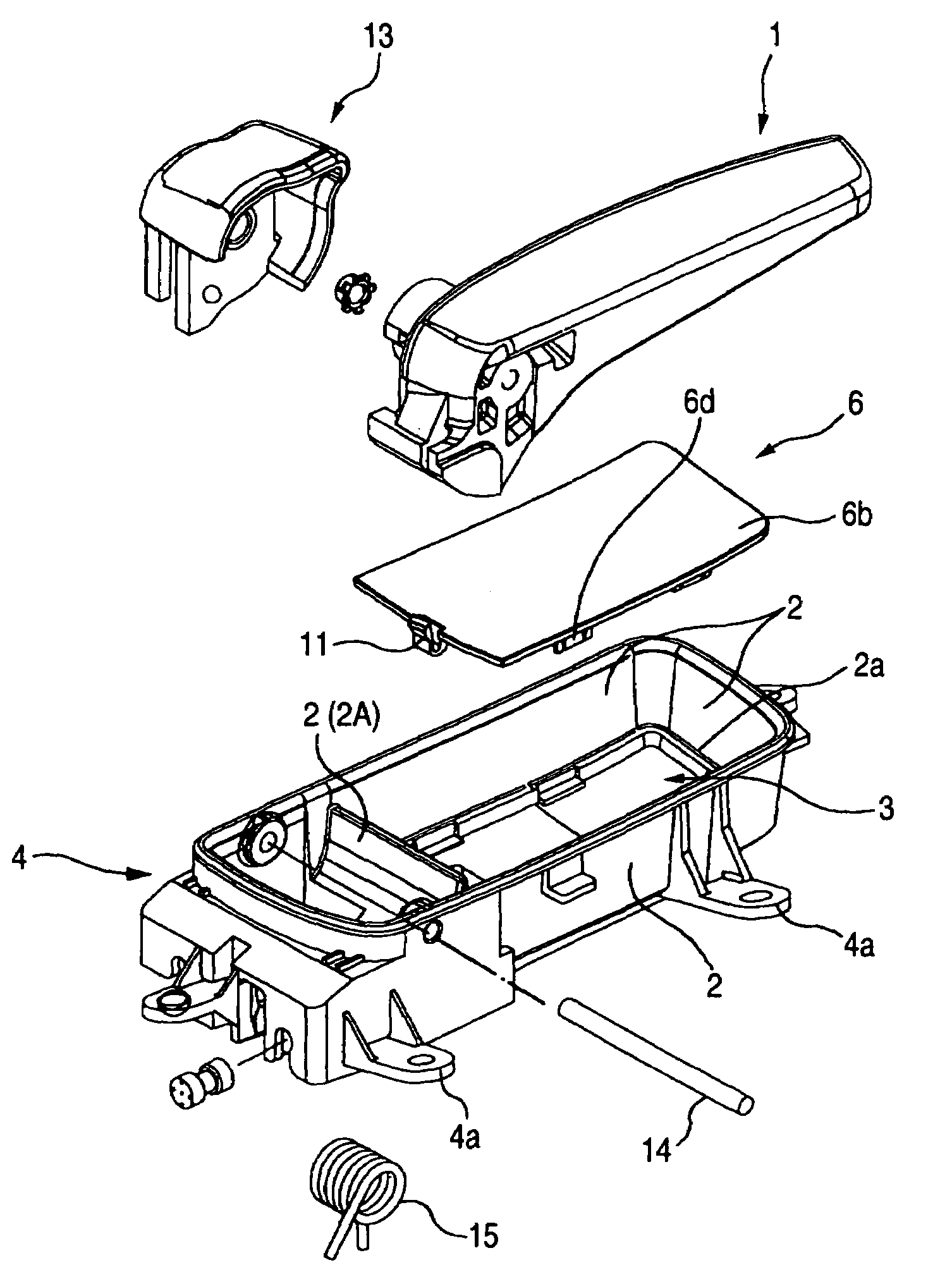 Inside door handle device of automobile