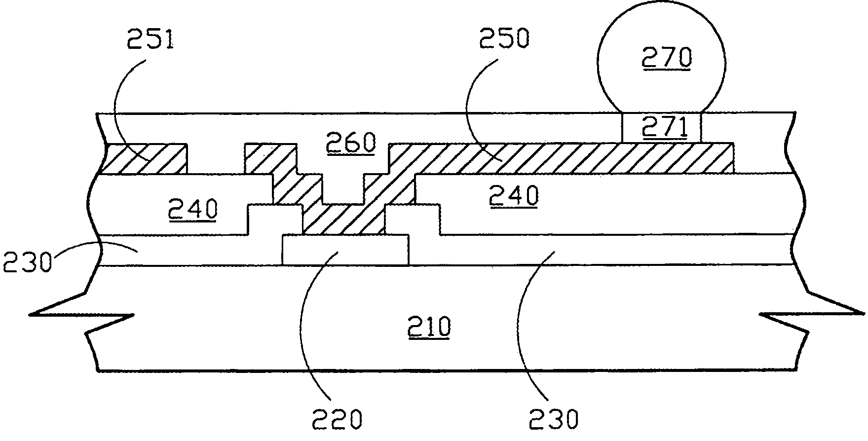 Structure and method of forming metal buffering layer