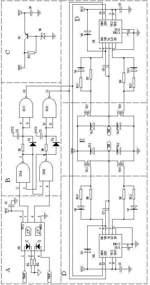 Motor drive circuit with dead band time delay