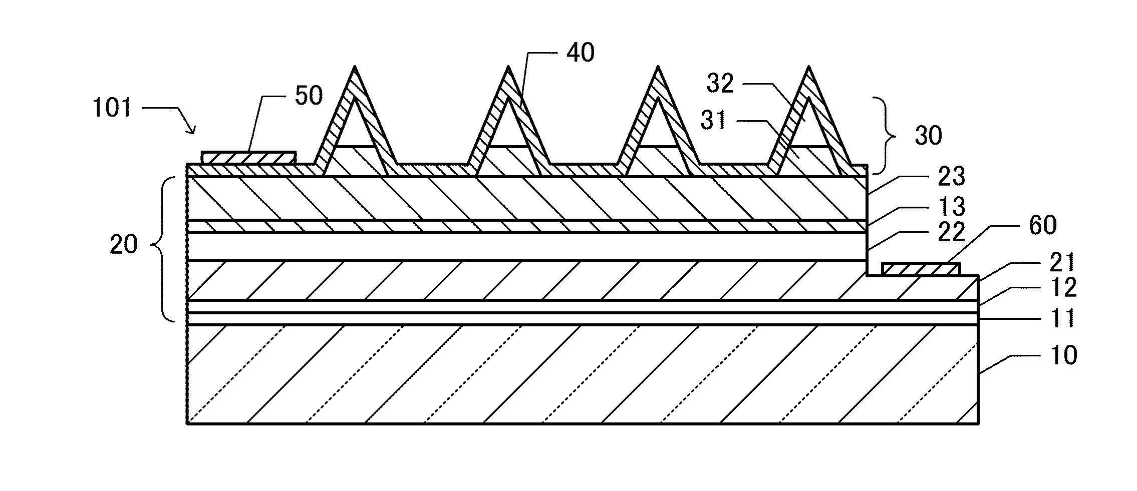 Nitride semiconductor light emitting device with surface texture and its manufacture