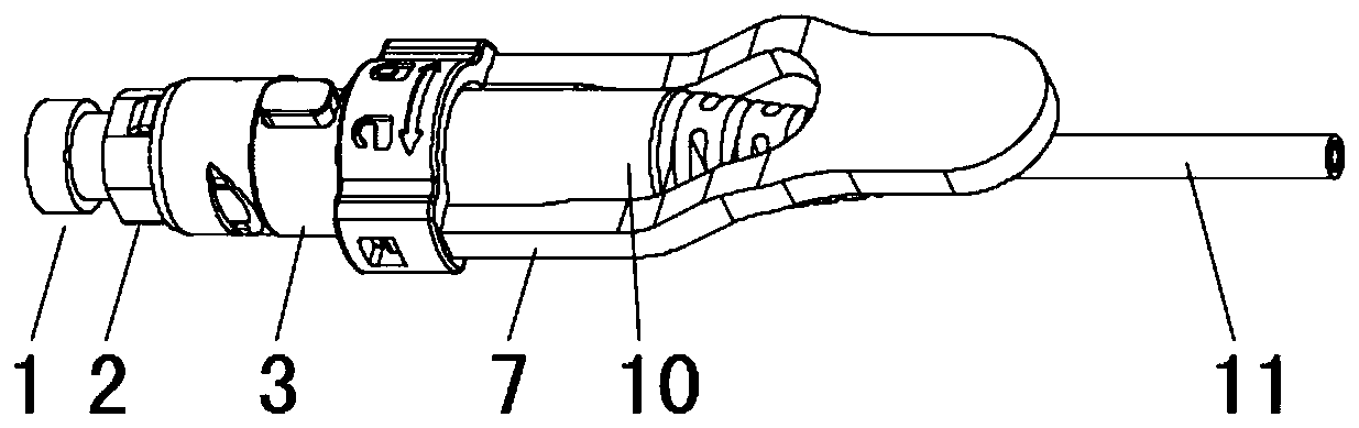 Rotary self-locking SC type optical cable connector and assembly structure thereof