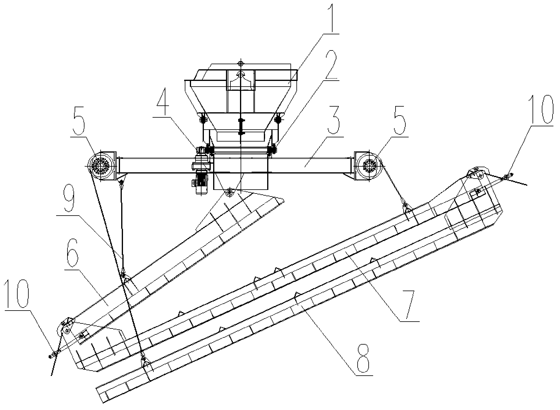 Z-shaped slow-descending chute discharging device