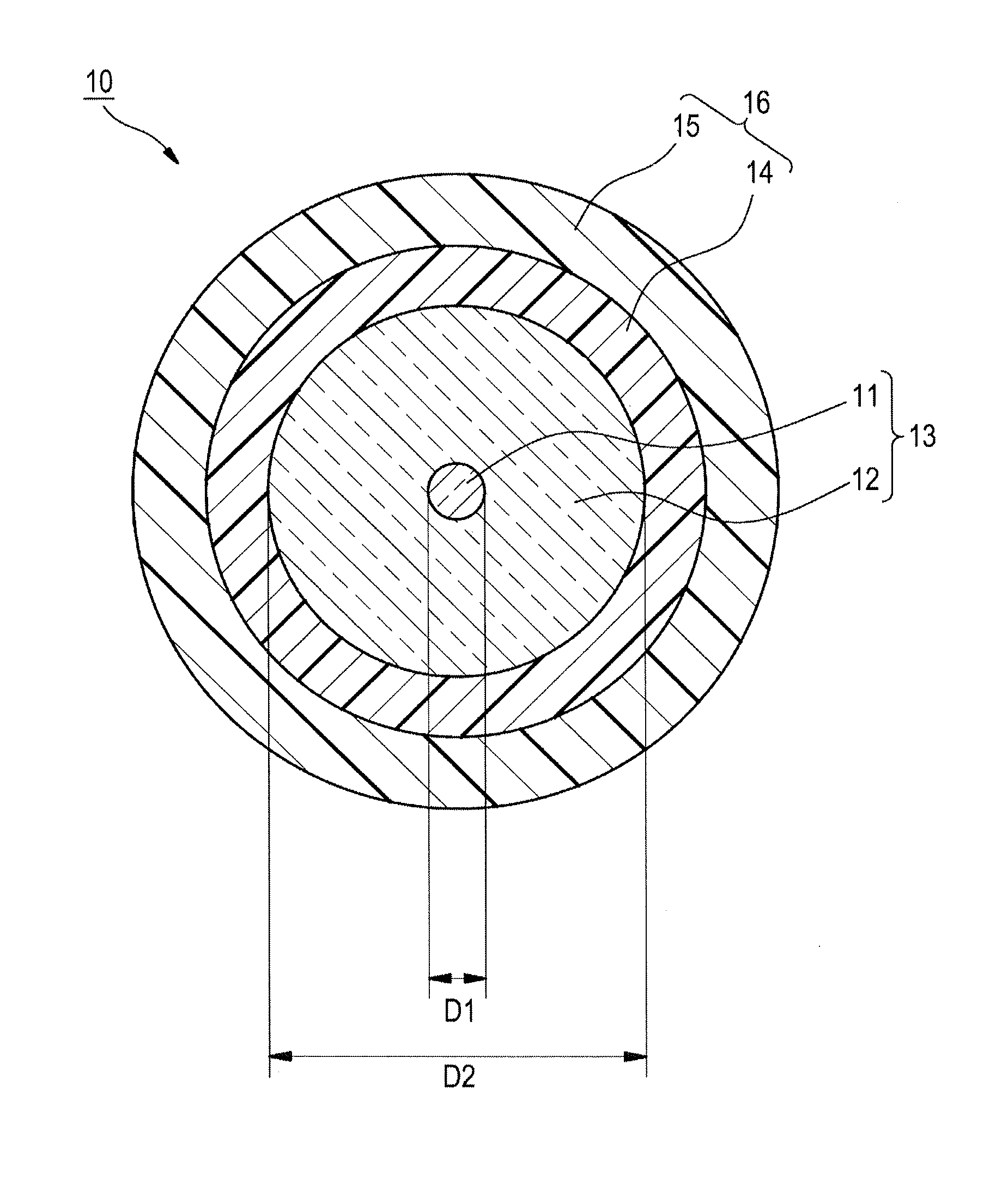 Optical fiber and process for producing the same