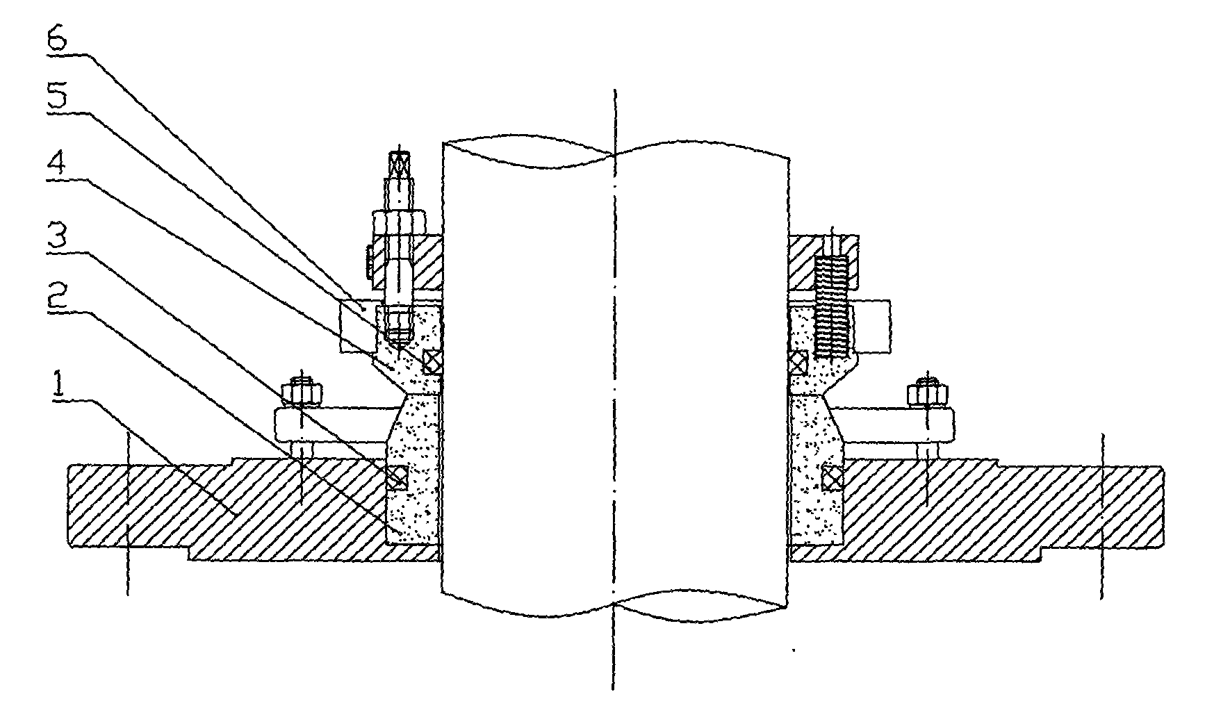 Split type mechanical sealing part of elastic sealing ring with rectangular cross section