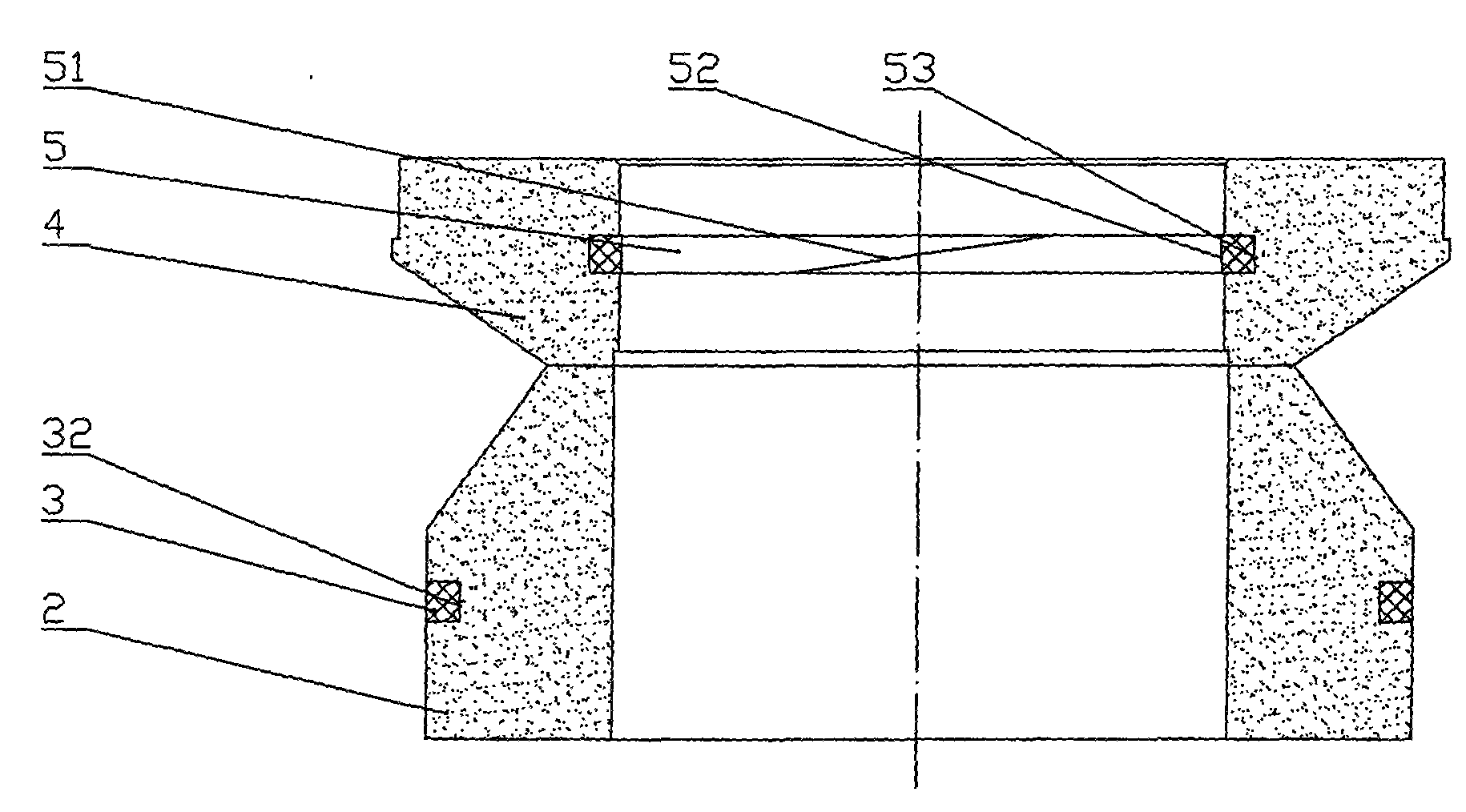 Split type mechanical sealing part of elastic sealing ring with rectangular cross section