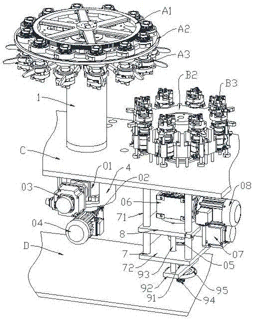 Bottle making machine and its turntable driving device