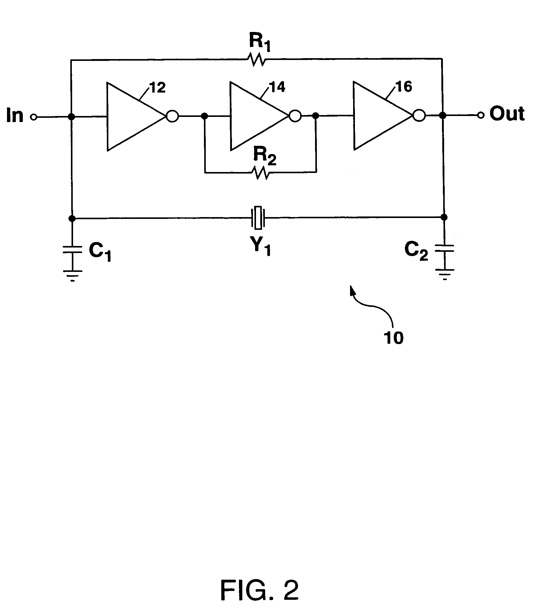 Triple inverter pierce oscillator circuit suitable for CMOS
