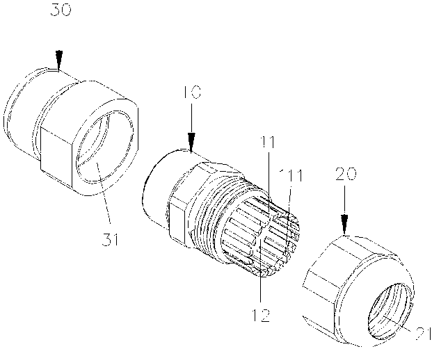 Tail structure of dry-type expansion mold