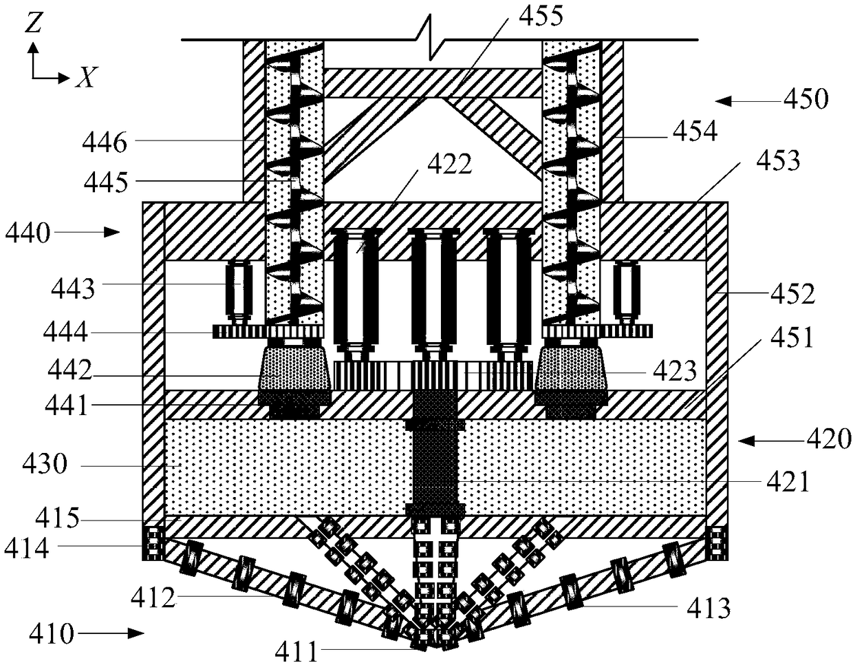 3D printing device and method for underground engineering