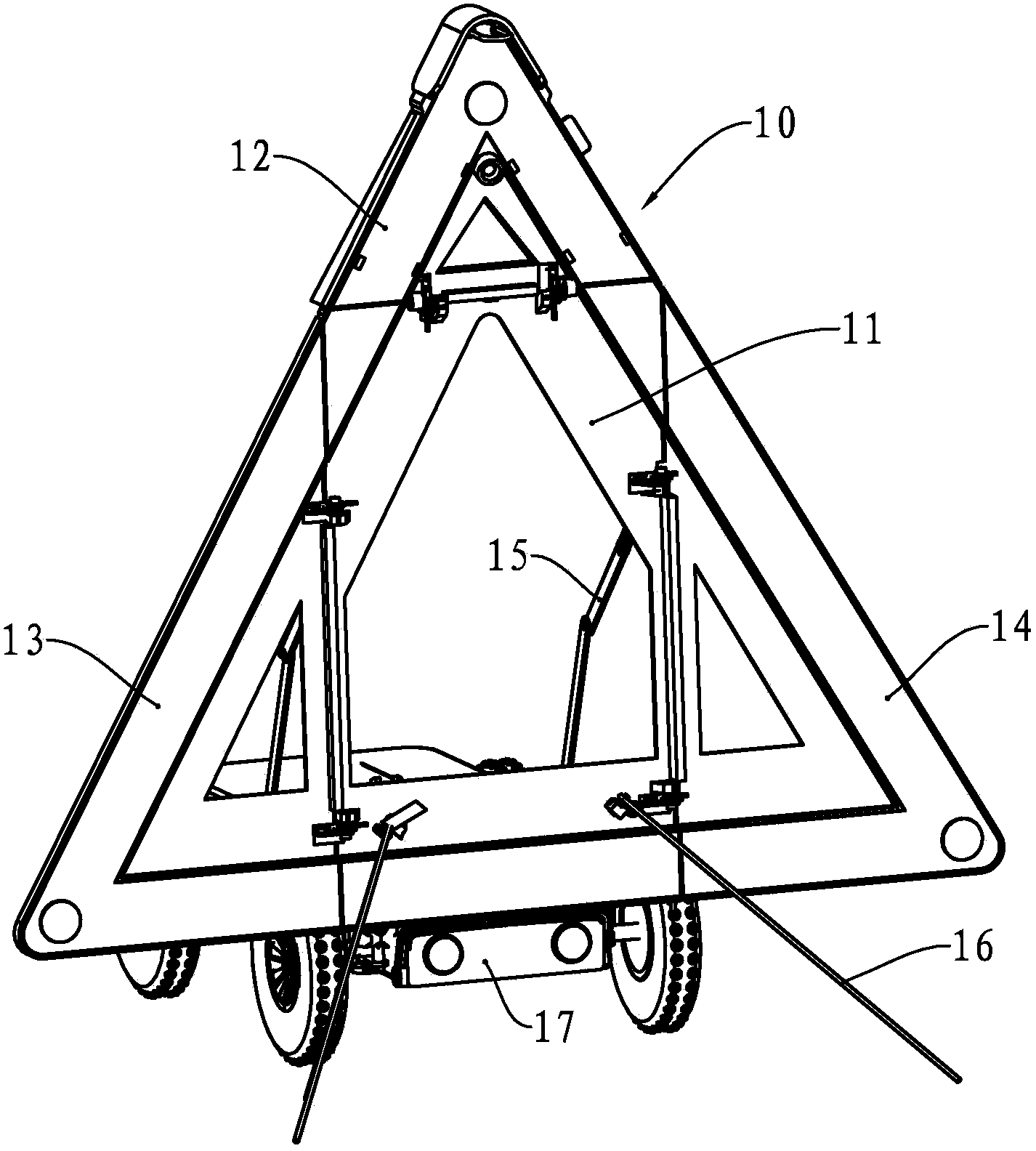 Movable warning board release device