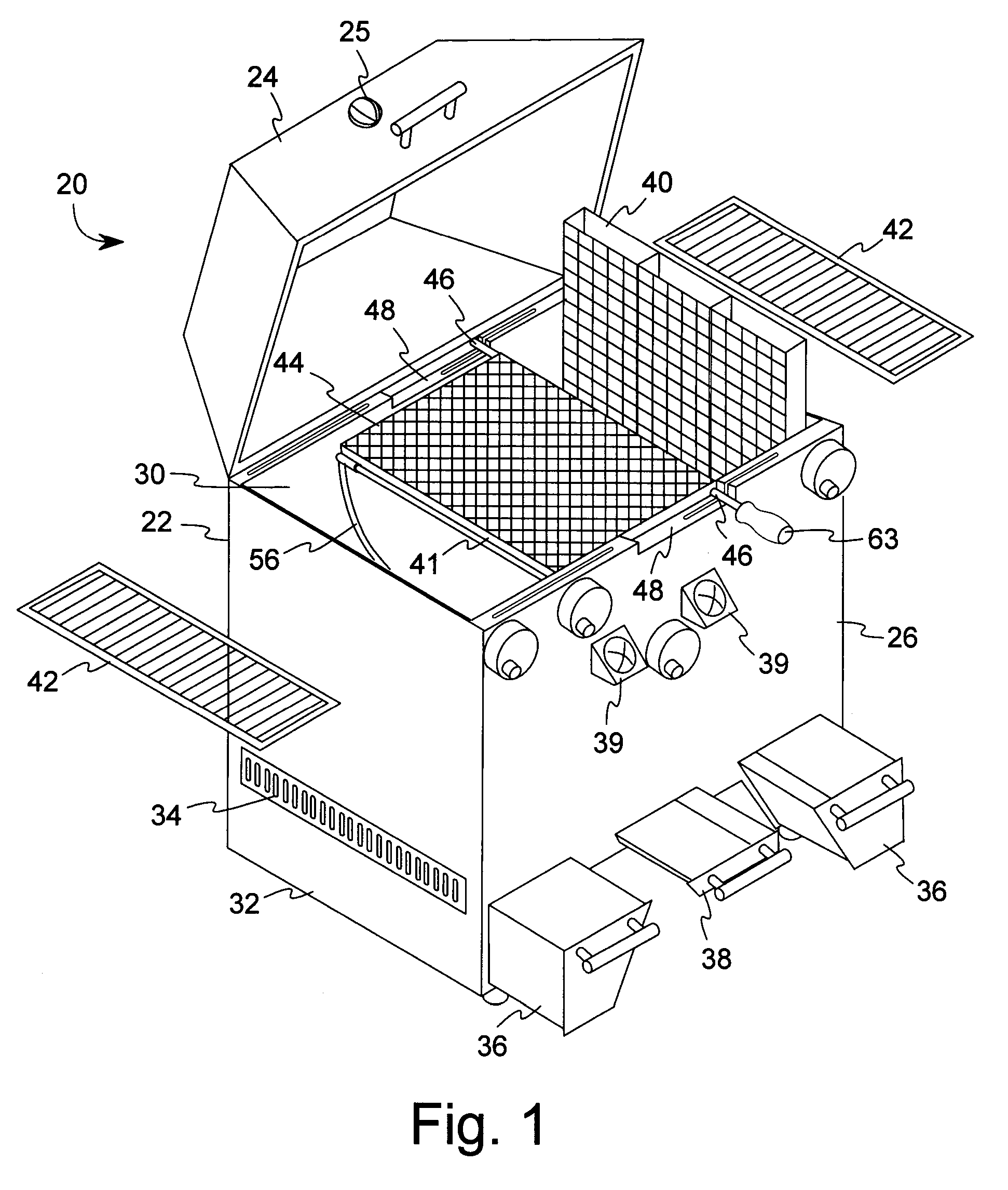 Barbecue Grill with Variably Positioned Food Basket