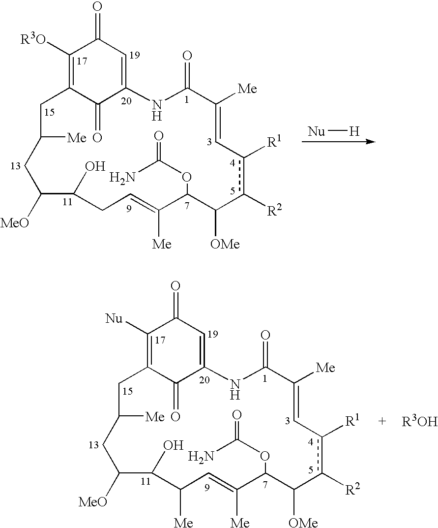 Process for preparing 17-allyl amino geldanamycin (17-aag) and other ansamycins