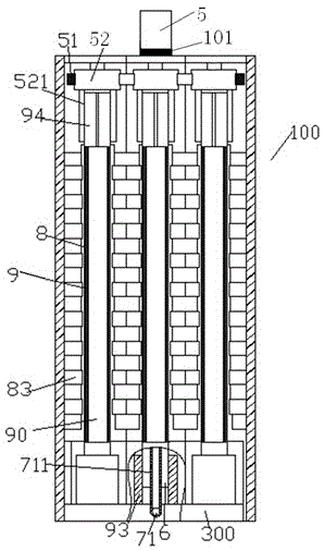 Waste gas treatment device with damping function