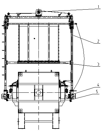 Large filter-press cloth-washing mechanism and travel brake cleaning method